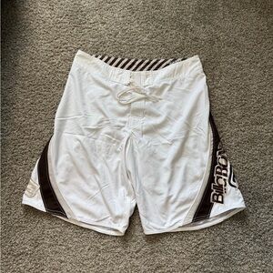 Vintage Billabong Andy Irons White Brown Y2K Board Shorts Mens 36 Surf